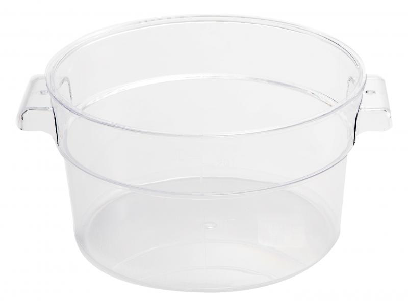 2QT Polycarbonate Clear Round Food Storage Container Omcan